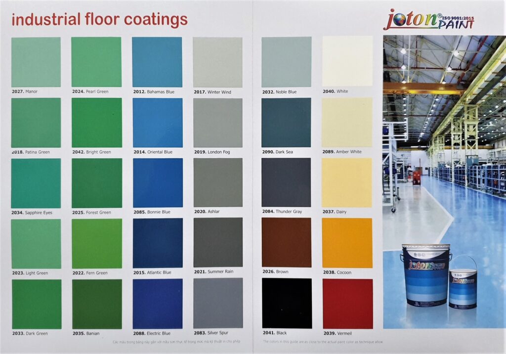 Bảng màu sơn công nghiệp Joton (Hệ sơn Epoxy 2 thành phần)
