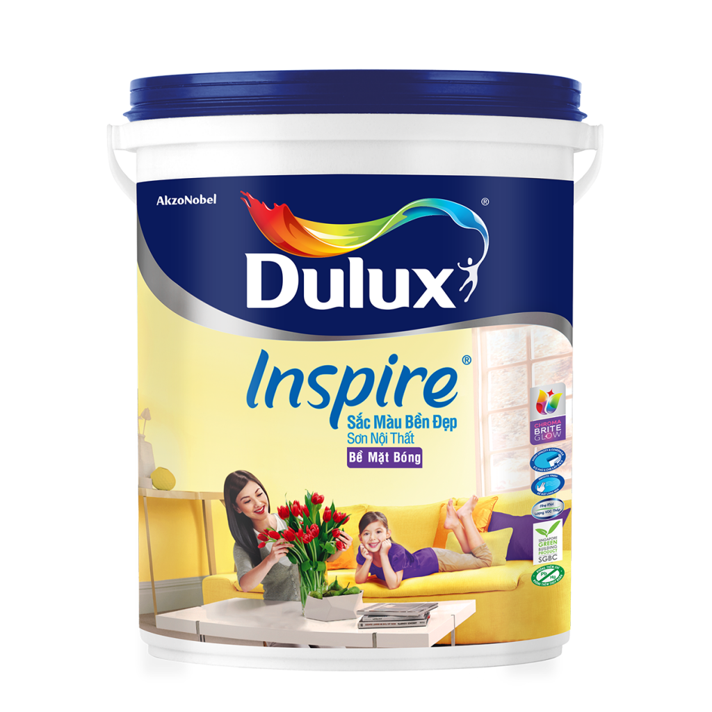 Dulux Inspire Nội Thất Sắc Màu Bền Đẹp Bề Mặt Bóng (18l, 5l)